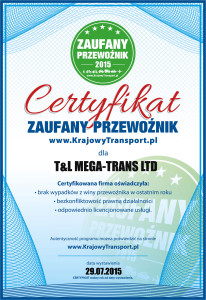 Certyfikat zaufanego przewoźnika